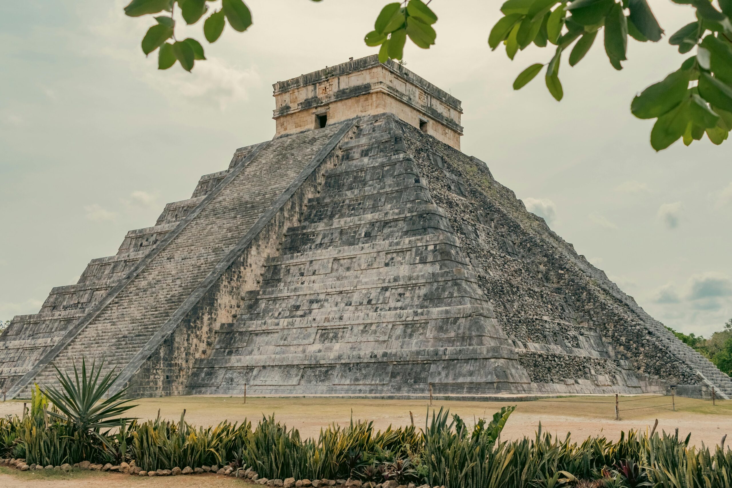 Capture of the iconic Pyramid of Kukulcan at Chichen Itza displaying its architectural grandeur.
